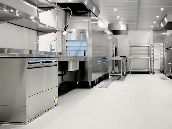 Stainless steel commercial kitchen