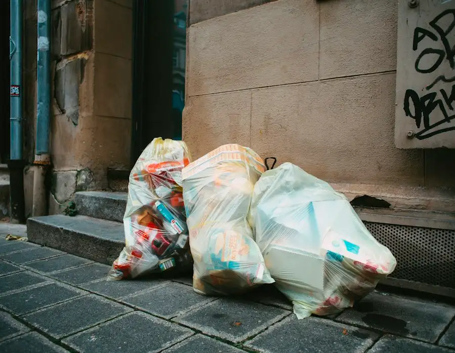 Bags of rubbish ready for collection